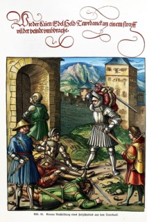 Replica of a woodcut from Theuerdank, Emperor Maximilian I, verse novel, printed work, letterpress,