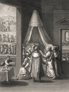 Raising of the dead, the daughter of Jairus, New Testament, 1853, digitally restored