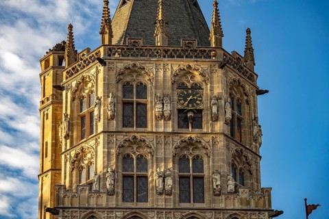 Tower of Cologne's historic town hall, Cologne, North Rhine-Westphalia, Germany