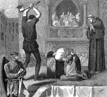 The execution of Crescentius the Younger or Crescentius II in 998