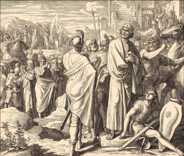 Rehoboam and Jeroboam I, Old Testament, by Julius Schnorr von Carolsfeld