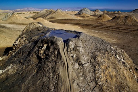 Azerbaijan, mud volcano, Lahic, Europe, Asia