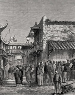 People reading the Chefoo Convention, Shanghai, China, 1876