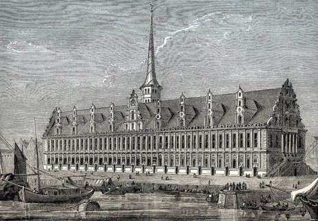 Historical view of the Copenhagen Stock Exchange, 18th century, From British Battles on Land and