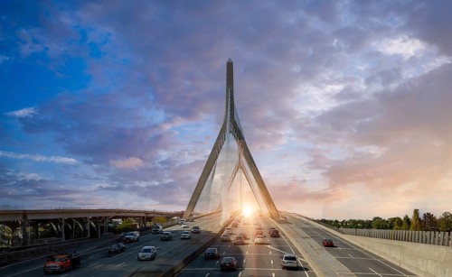 USA, Boston, Zakim Bunker Hill Memorial Bridge