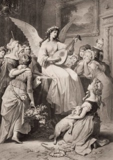 Music performance, Mignon as an angel, scene from the novel Wilhelm Meister's Apprenticeship,