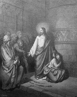 Jesus and the adulteress, who has never committed a sin, should throw the first stone, John chapter
