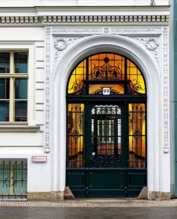 Decorative building entrance in Berlin's government district, Berlin, Germany