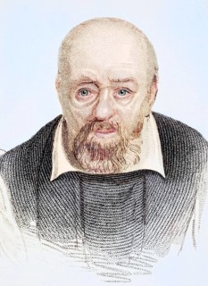 George Buchanan, 1506-1582, Scottish humanist historian and scholar, illustration from Old