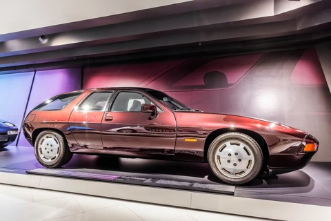 Porsche Museum Stuttgart-Zuffenhausen. Porsche 928 S4 H50 built in 1987. The automotive museum of
