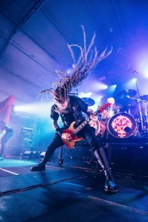 Jonas Kungen Jarlsby, guitarist of the band Avatar live on In The Airwaves Tour at Munich's