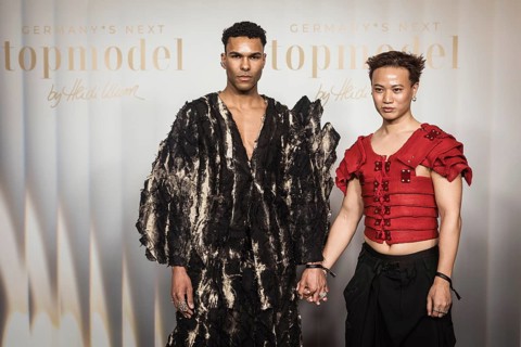 Eliob Demofike and Myat Magatomi at the preview of the 21st season of Germany's Next Topmodel - by