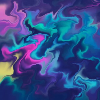 Abstract background with swirling neon colors creating a mesmerizing blend of blues, purples, and