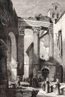 Porticus Octaviae, Portico of Octavia, Rome, Italy, 19th Century