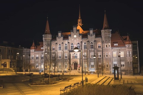 Neo-gothic town hall seat of the municipal authorities - Walbrzych, Poland
