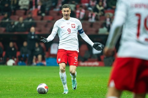 WARSAW, POLAND - NOVEMBER 17, 2023: Qualifications for UEFA Euro 2024. Match Poland - Czech
