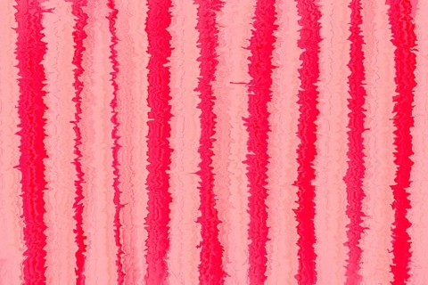 Vibrant abstract design featuring red and pink wavy vertical lines. The dynamic pattern evokes