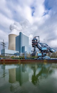 The UNIPER Datteln 4 coal-fired power plant, power plant block and cooling tower, Dortmund-Ems