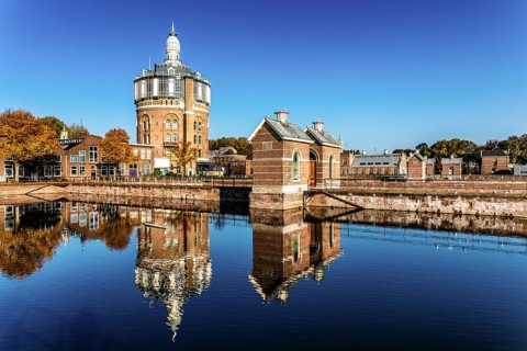Historic water tower De Esch, oldest preserved water tower in the country, Kralingen, Rotterdam,