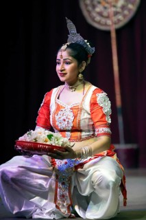 Sri Lankan dancer performing a traditional dance, Young Men's Buddhist Association, Kandy, Central