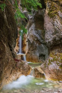 Heckenbach waterfall, The dripping eye of nature, Kochel am See, Bavaria, Germany