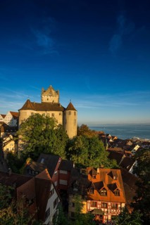 Meersburg Castle, Old Castle, Sunset, Meersburg, Lake Constance, Baden-Württemberg, Germany