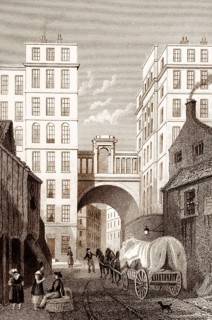 The Regent Bridge, Edinburgh, Scotland, 19th century, from Modern Athens by Th. H. Shepherd