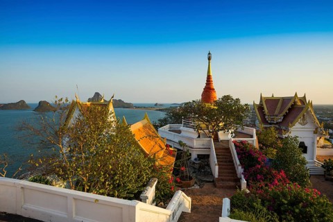Wat Khao Chong Krachok, sunset, Prachuap Khiri Khan, Prachuap Khiri Khan Province, Central