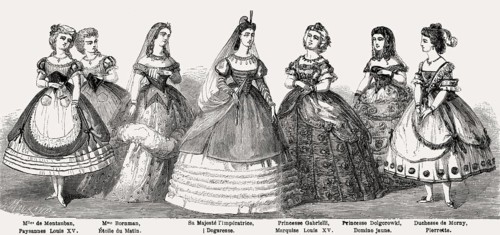Fancy dress costumes, Tuileries Ball, Paris, France, 19th-century