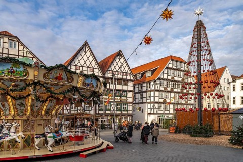 Christmas market and timbering in Soest, North Rhine-Westphalia, Germany