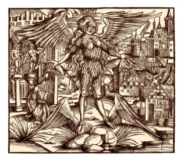 Fama, Sebastian Brant's Virgil Aeneid, printed by Hans Grüninger, Strasbourg, 1502, facsimile 19th
