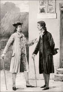 The pastor meets the judge, Hermann and Dorothea, an epic poem by Johann Wolfgang von Goethe