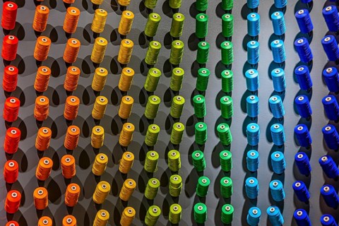 Jim Thompson House and Museum, spools of colored silk threads, Bangkok, Thailand's metropolis,
