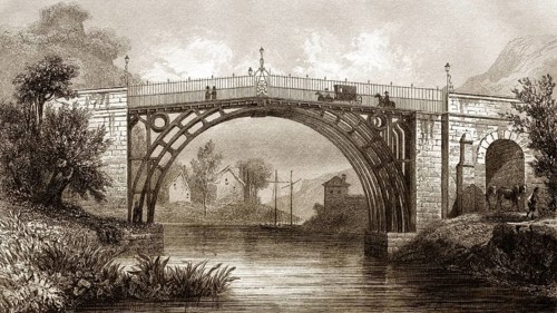 Die Eisenbrücke, Fluss Severn, Coalbrookdale, Shropshire, England, 19.