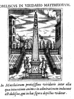 Guglia nel giardino de Mattei, Obeliscus in Viridario Mattheiorum, Obelisk, Rome, Italy,