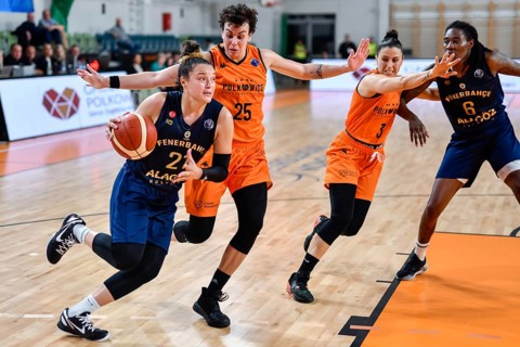 POLKOWICE, POLAND - OCTOBER 26, 2022: Baskteball match EuroLeague Women between BC Polkowice