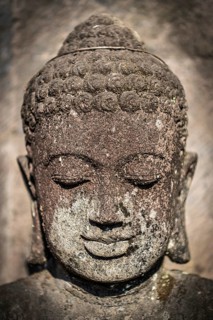 Female temple figure, head, face, woman, ailing, calm, Hinduism, relaxation, wellness, female,