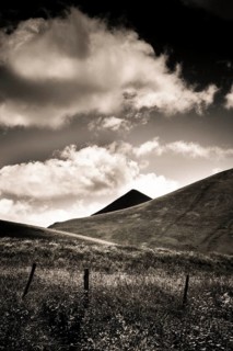 The Monts Dore. Regional park of the Auvergne volcanoes. The Puy de Monne at the Croix Morand pass,