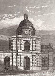 The Luxembourg Palace, Paris, antique steel engraved print, 1831