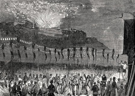 Fireworks at Montmartre, Paris, France, 1857