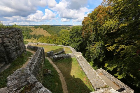 Castle ruins of Hohengundelfingen, ruins of a medieval hilltop castle, former headquarters of the