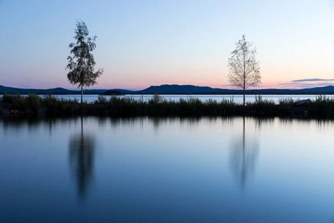 Evening on Lake Siljan near Nusnäs, Dalarnas län, Sweden