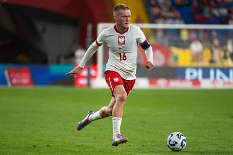 CHORZOW, POLAND - JUNE 6, 2025: Friendly match Poland - Moldova. In action Karol Swiderski