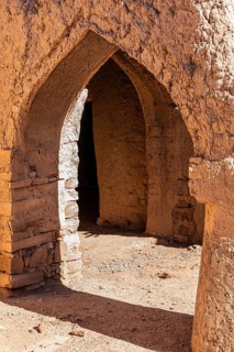 Arched vaults in the largest preserved mud town in Oman, Al Bilaad, Al Bilaad Historical Village,