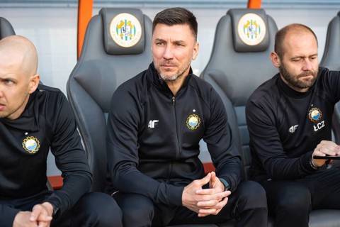 LUBIN, POLAND - APRIL 28, 2025: Football match between KGHM Zaglebie Lubin vs Stal Mielec. Ivan