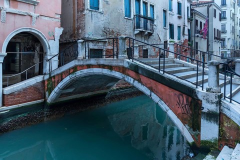 Bridge in the old town over a canal, Venice, Veneto, Italy