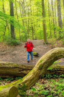 Symbolic image Hiking with smartphone and hiking app, navigation on hiking trails, digital hiking