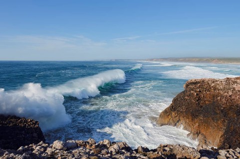Surf on the Rocky Coast, Carrapateira, Parque Natural do Sudoeste Alentejano e Costa Vicentina,