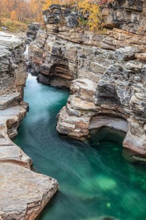 Gorge, canyon, river, rapids, autumn, autumn colours, Abisko Canyon, Abisko National Park, Laponia,