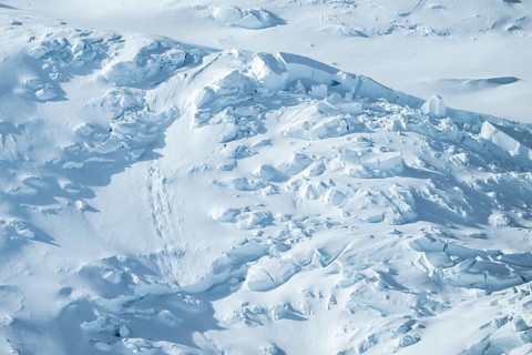Detail, glacier, aerial view, Alaska Range, Denali National Park, Alaska, USA